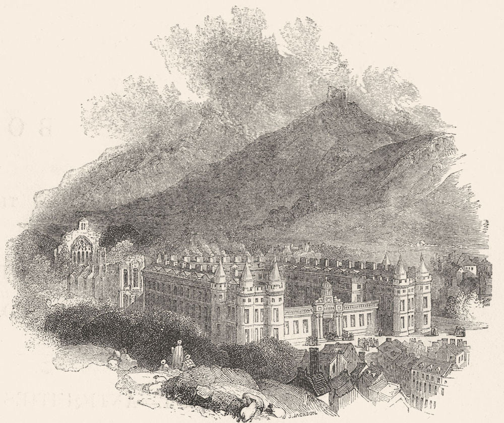 SCOTLAND. Holyrood House 1845 old antique vintage print picture